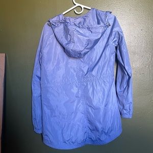 M blue raincoat